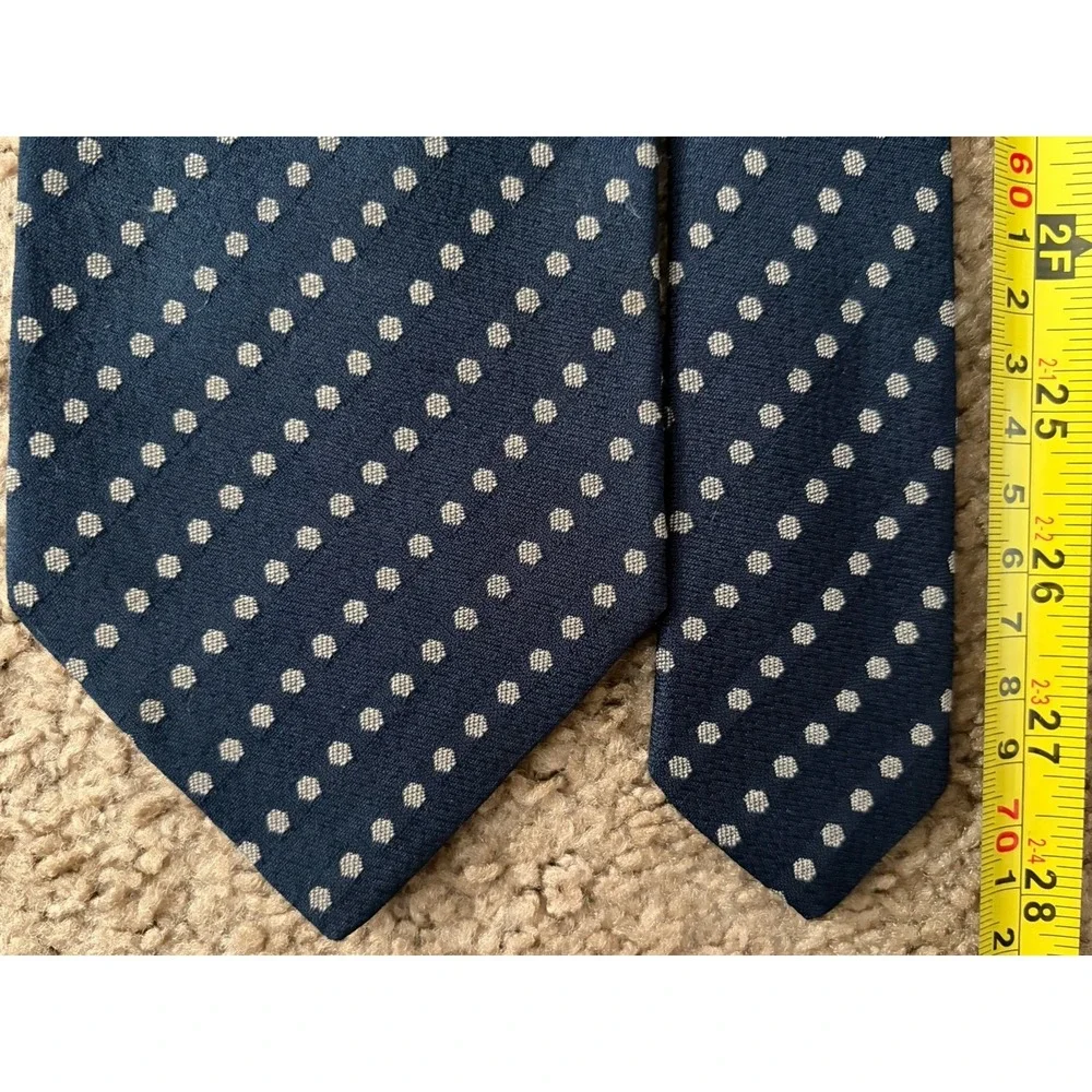 Georgio Armani Cravatte Tie Blue Geometric AOP Pattern 100% Silk Italy VTG JBHS